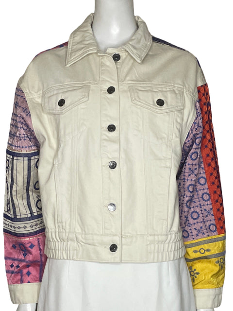 Chaqueta Desigual Texturizado Ajustado Beige - Talla L