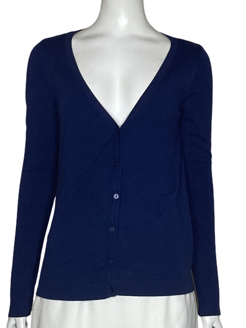 Cardigan Tesoro Tps Liso Acanalado Azul - Talla M