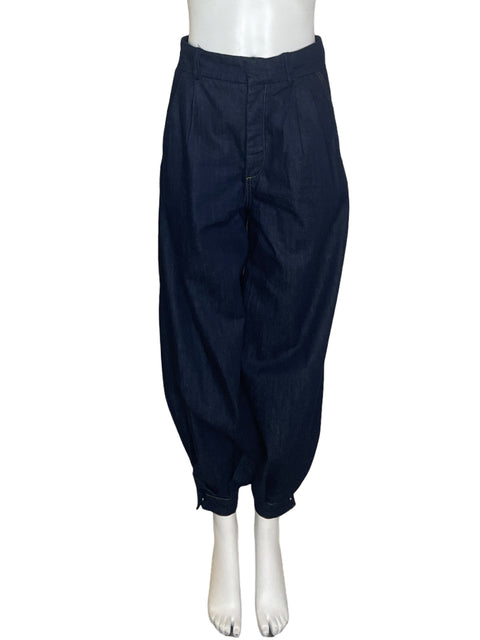 Pantalón Zara Globo Pinzas Azul - Talla XS
