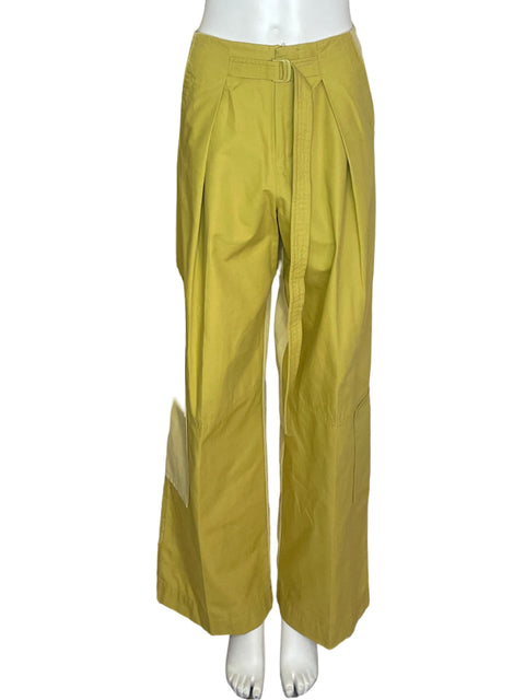 Pantalón Zara Bicolor Cinturon Beige - Talla XS