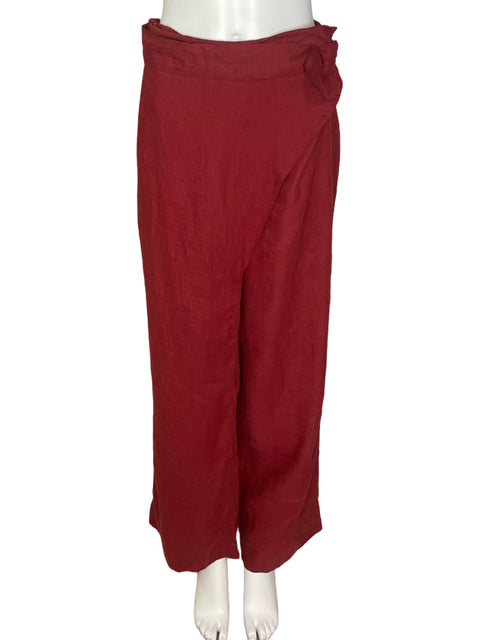 Pantalón Pink Filosofy Cruzado Palazo Rojo - Talla M