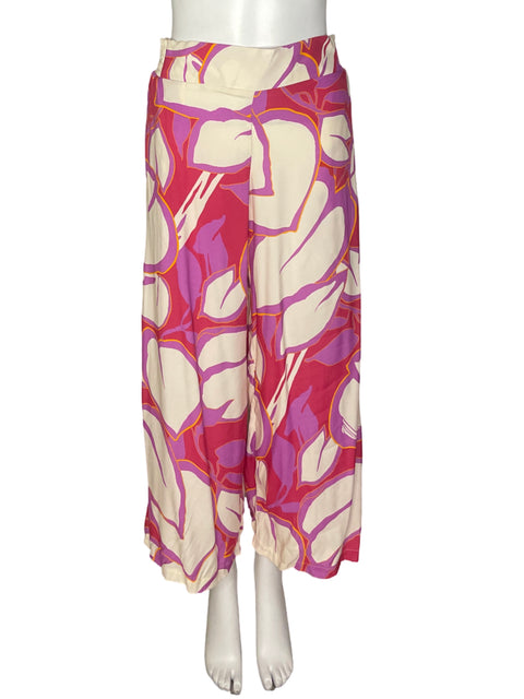 Pantalón Padova Estampado Wide-leg Rosado - Talla 8