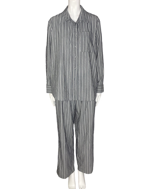 Conjunto Crescent Rayas Pantalón/camisa Gris - Talla M