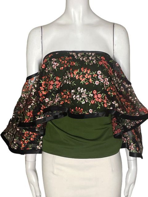 Blusa Carol Ginter Estampado Out shoulders Rosado - Talla S