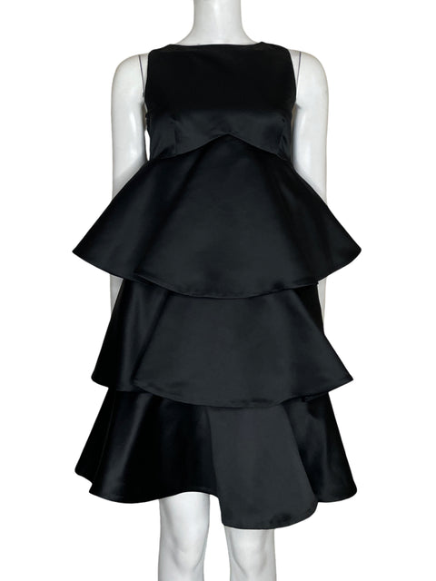 Vestido Emporio Armani Vuelos Satinado Negro - Talla 44