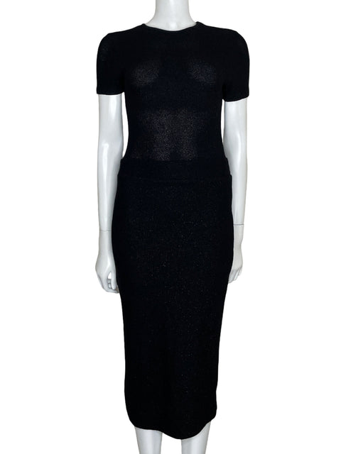 Vestido Zara Knit Back out Negro - Talla S