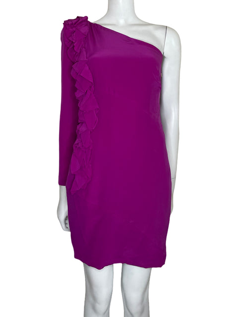 Vestido Robert Rodriguez One shoulder Mini Morado - Talla 6