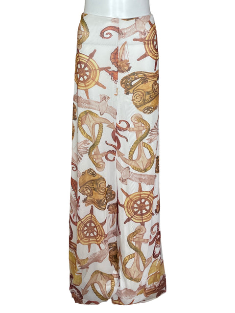 Pantalón Farm Palazo Estampado Marrón - Talla XL