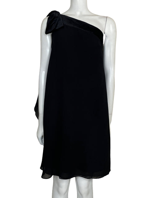 Vestido Ralph Lauren One shoulder Capa Negro - Talla 4
