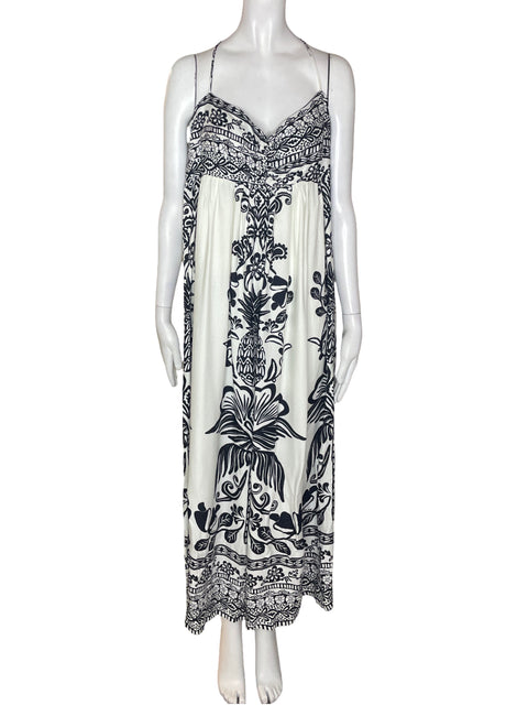 Mono Farm Estampado flores Tiras Negro - Talla XL