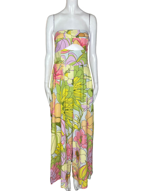 Romper Farm Strapless Palazo Verde - Talla XL