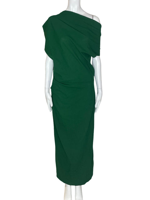 Vestido Zara Maxi Out Shoulders Verde - Talla XL