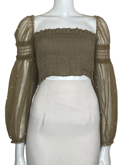 Top Kaval Crop Perlas Marrón - Talla XS
