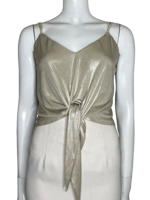 Top Studio F Nudo Metalizado Dorado - Talla XS