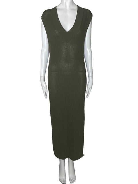 Vestido Massimo Dutti Tejido Sin mangas Verde - Talla S