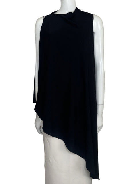 Blusa Gracia Asimétrica Sin mangas Negro - Talla M