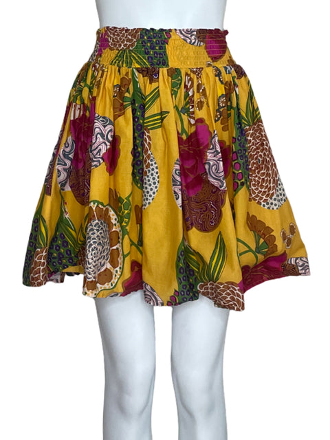 Falda Letwebe Estampada Fluida Amarillo - Talla S