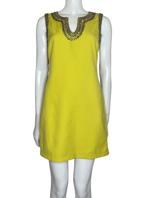 Vestido The Clothing Company Mini Apliques Amarillo - Talla M