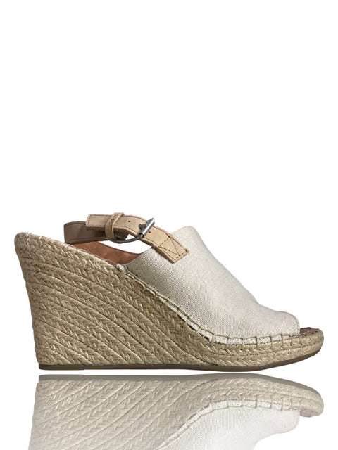 Zapato Toms Plataforma Lona Beige - Talla 10