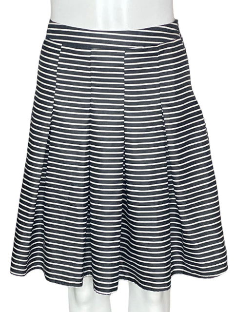 Falda Ark & Co Rayas Plisado Negro - Talla M
