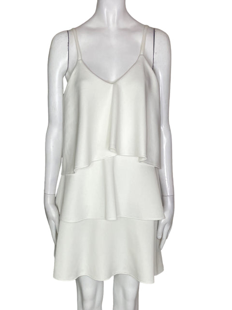 Vestido Michelle Forero Vuelos Tiras Blanco - Talla M