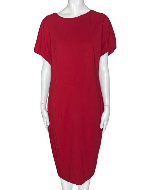 Vestido Escada Liso Sin mangas Rojo - Talla 44