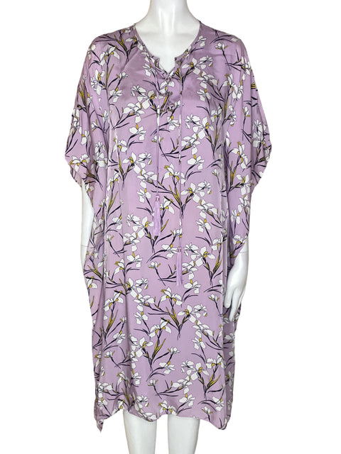Vestido Purificación García Estampado Cuello v Morado - Talla L