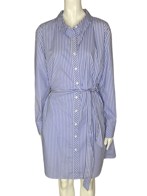 Vestido Dkny Midi Rayas Azul - Talla 10