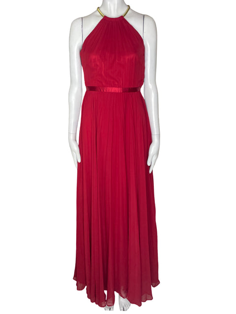 Vestido Laundry Plisado Maxi Rojo - Talla 6