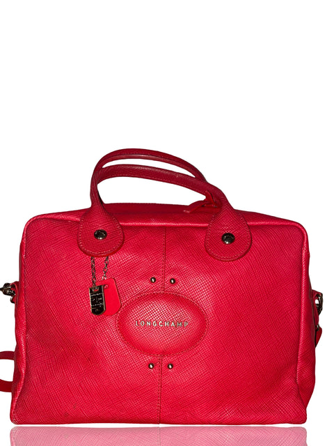 Cartera Longchamp Quadri Cuero Rojo - Talla U