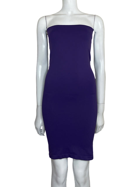 Vestido Marciano Pencil Strapless Morado - Talla M