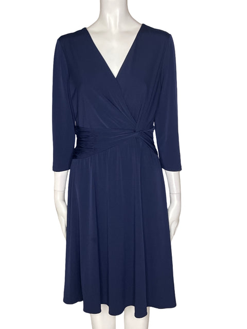 Vestido Le Chateau Midi Cruzado Azul - Talla L