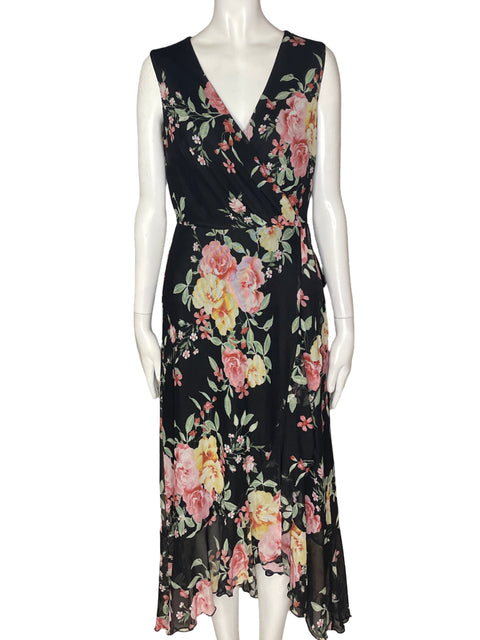 Vestido Kate Lily Midi Cruzado Floral Rosado - Talla 10