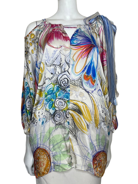 Blusa Silvia Tcherassi Seda Azul - Talla S