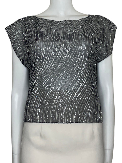 Top Verónica Angel Brillo Negro - Talla U