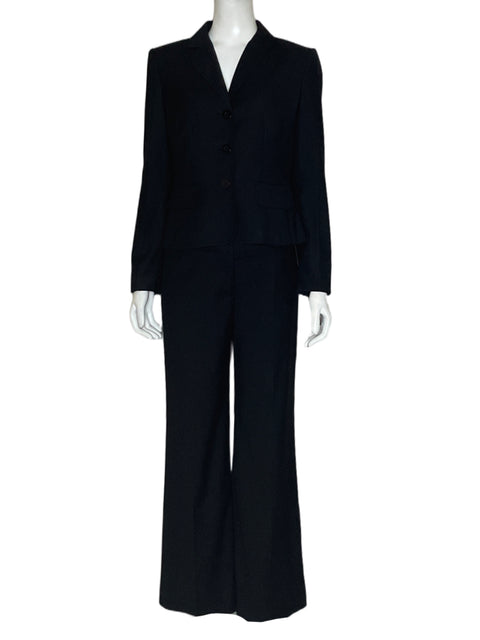 Conjunto Anne Klein Tres Botones Recto Negro - Talla 2