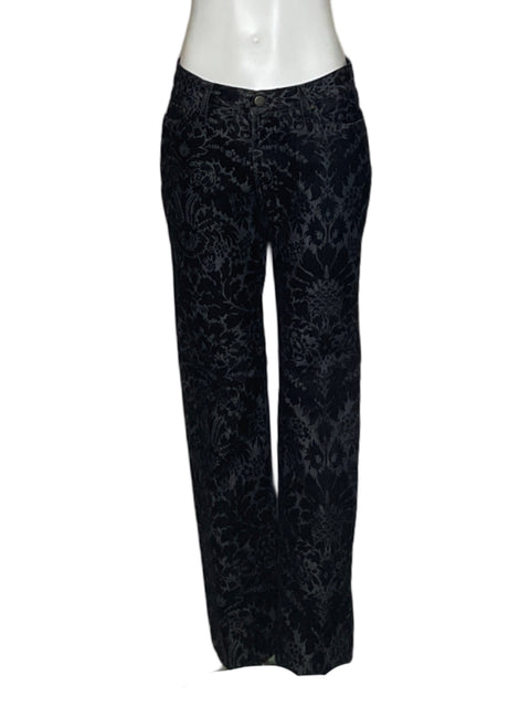 Pantalón Gf Ferre Gamuzado Estampado Algodón Negro - Talla 27