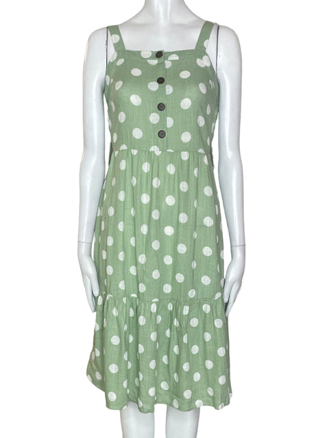 Vestido Monteau Bolas Sin mangas Verde - Talla S