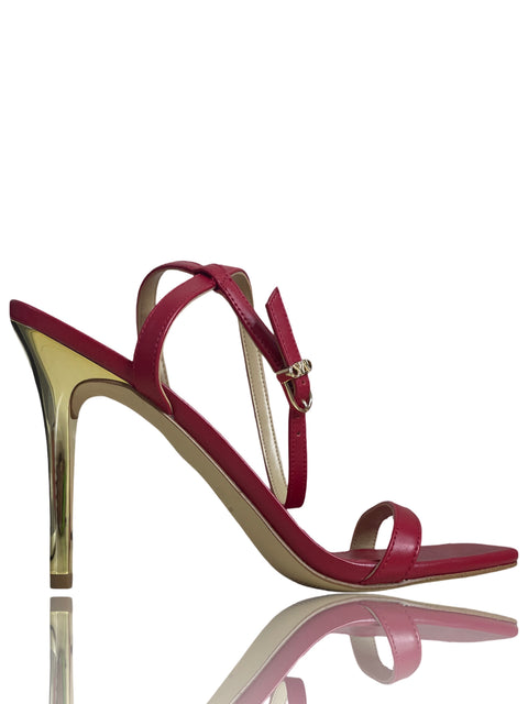 Zapato Michael Kors Tacón bajo Tiras Destalonado Rojo - Talla 6.5