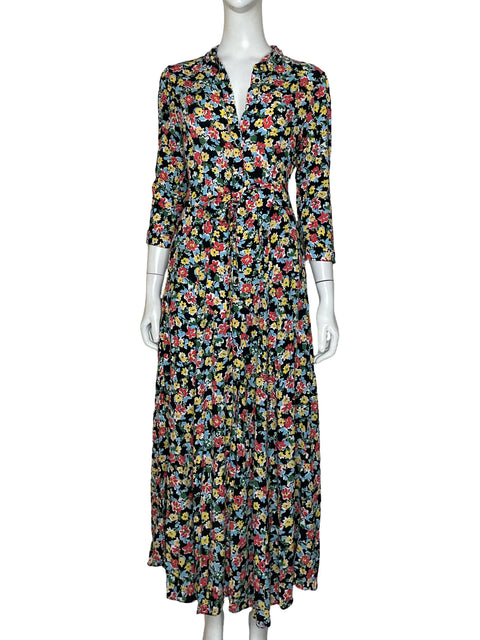 Vestido Zara Maxi Floral Amarillo - Talla M