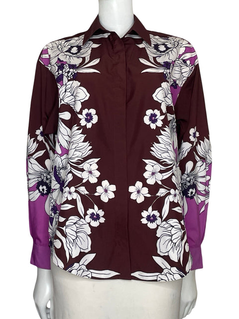 Camisa Express Floral Morado - Talla XS