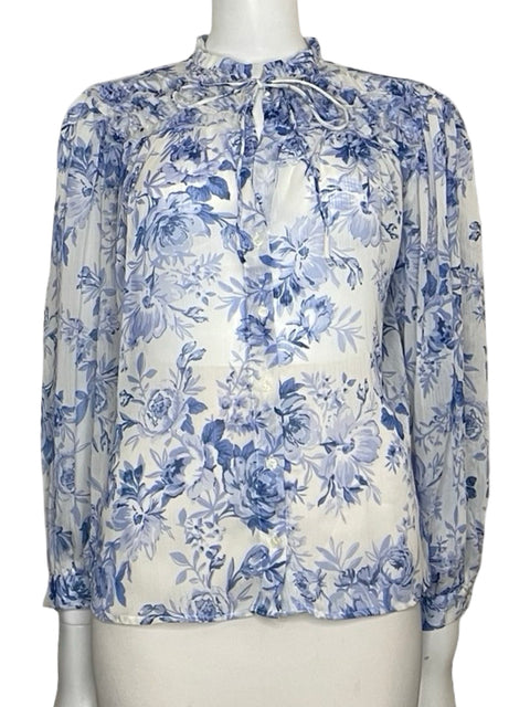 Camisa Zara Floral Azul - Talla S