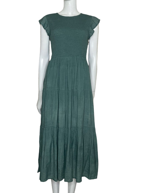 Vestido Mine Maxi Fluido Verde - Talla M