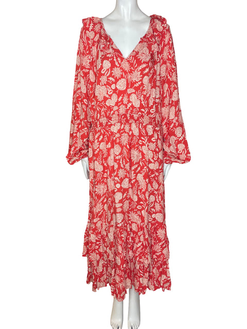 Vestido Universal Thread Estampado Ruchas Maxi Naranja - Talla XL
