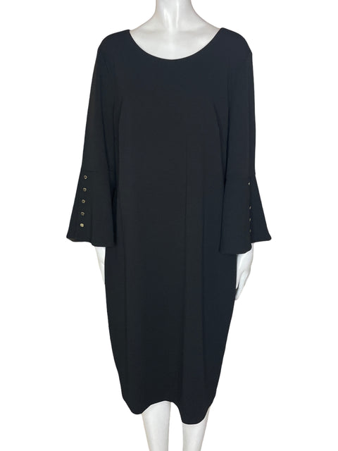 Vestido Calvin Klein Manga larga Botones Suelto Negro - Talla XL