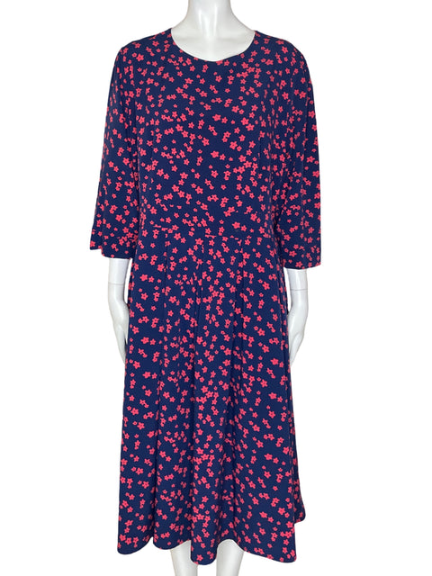 Vestido Tesoro Tps Midi Floral Manga larga Azul - Talla XL