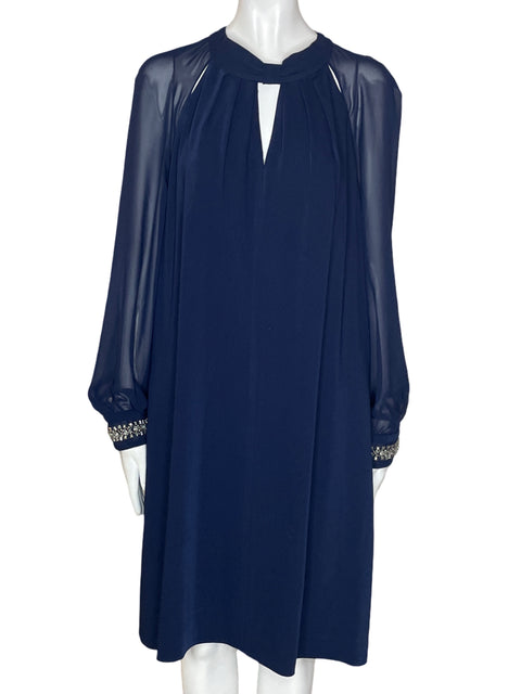 Vestido Slny Transparente Manga larga Suelto Azul - Talla 12