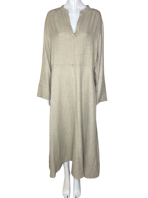 Vestido Emma & Michele Liso Cuello v Beige - Talla XL