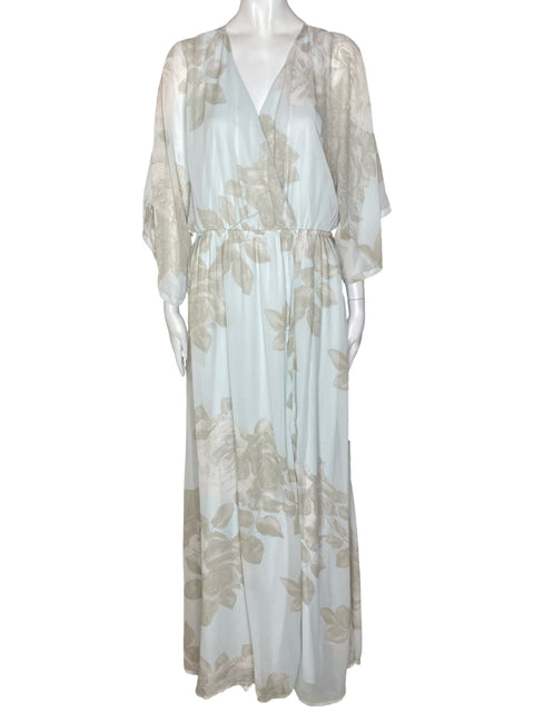 Vestido Onetheland Suelto Transparente Estampado Beige - Talla XL