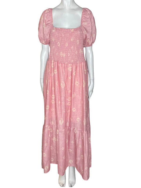 Vestido Zawary Estampado Ajustado Suelto Rosado - Talla XL